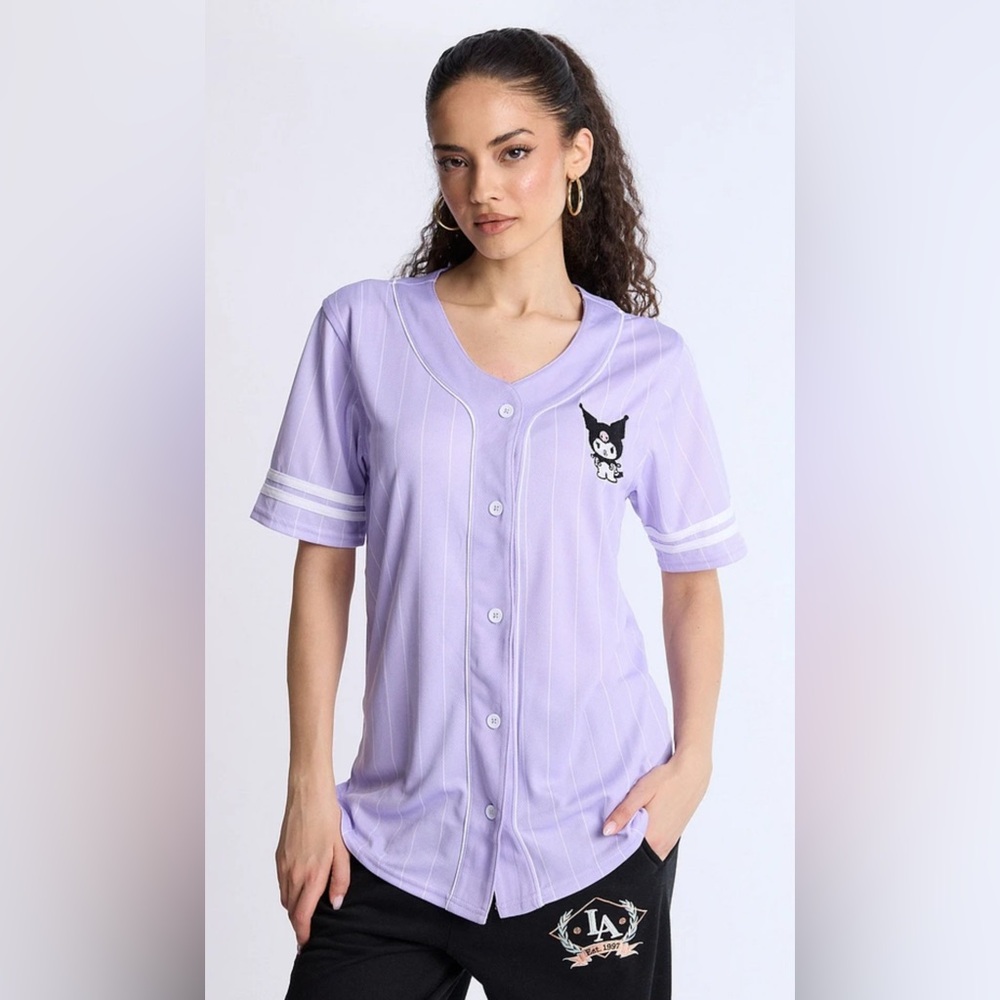 BNWT Kuromi  Mesh Baseball Jersey Purple